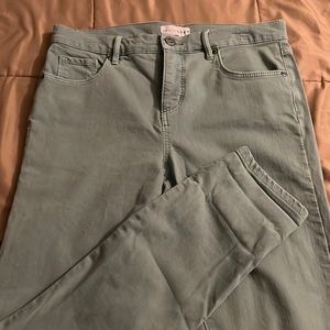 Loft Green skinny crop  jeans
